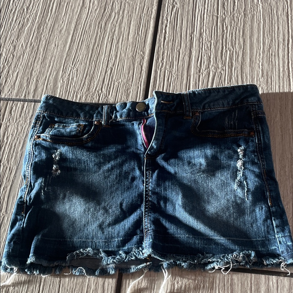 Candie's Blue Denim Skirt with Pink Accents